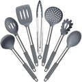 E-far Silicone Cooking Utensils Set, 7-Piece Gray Kitchen Utensils Set by E-far
