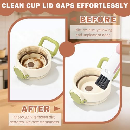 3 in 1 Cup Lid Cleaning Brush, Multifunctional Crevice Gap Cleaner for Tumbler Water Bottle Lid, Deep Clean Tool for Home Kitchen, Red Blue White（3 PCS） - Image 4