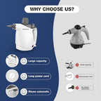 TICYACK Handheld Steam Cleaner, 500ML & Continuous Steam, 16 PCS, White - Image 3