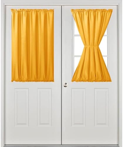 Hiasan French Door Curtains Privacy, Golden Orange, 52W x 40L, 1 Panel - Image 2