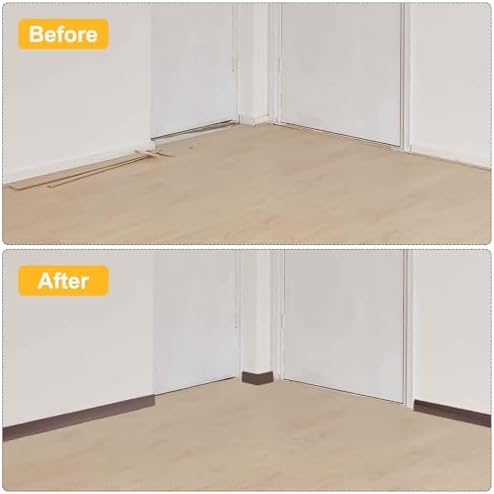 HARFINGTON 20ft x 6" Baseboard Trim Peel and Stick Wall Flexible Molding Trims, Self Adhesive PVC Cove Base Baseboards for Walls Corner, Beige - Image 5
