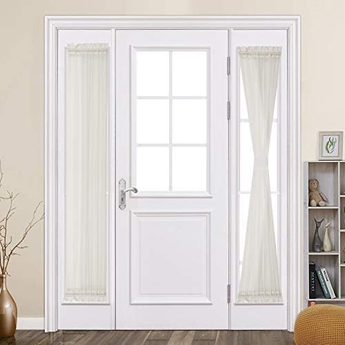 MIULEE Ivory 25 x 72 Inches Sidelight French Door Curtains Set of 2 by MIULEE
