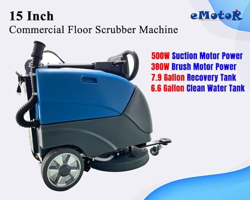 Emotor 15" Commercial Walk Behind Floor Scrubber Machine - Image 5
