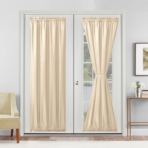 Hiasan French Door Curtains Privacy, Beige, 24W x 72L, 1 Panel by Hiasan