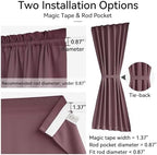 Vatge Narrow Window Curtains Privacy Door Curtain for Doorways Thermal Insulated Rod Pocket Door Window Curtain, 1 Panel, W25 x L72, Nostalgia Rose - Image 2