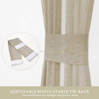 MIULEE Beige 54 Wide and 72 Inches Length French Door Sheer Curtains - Image 3