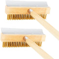 Reallnaive 2 Pack 37 Inch Wood Handle Pizza Oven Brush with Scraper by Reallnaive