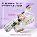 Mattress Vacuum Cleaner Cordless 16Kpa Bed Handheld Vacuum, Vacuum Cleaner with 253.7nm UV-C Light,HEPA Filter & Ultrasonic, Portable Vacuums for Bed Sofa Couch Crib Gifts for women men her white - Image 6