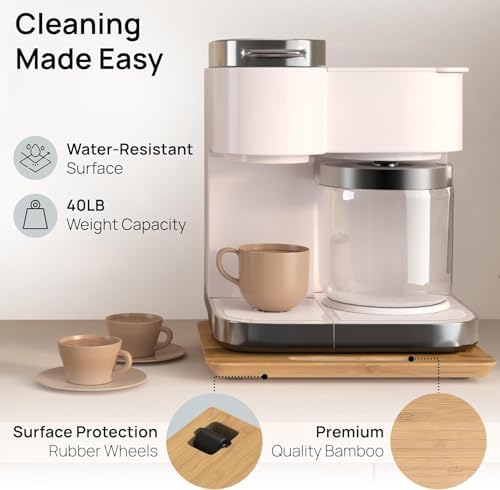 Ibyx Appliance Slider, Sliding Tray for Coffee Maker, 12 x 16 in, Natural - Image 4
