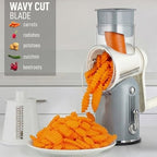 Rotary Cheese Grater Manual Hand Crank 5 Blade Shredder, Classic Gray - Image 4