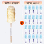 Lambswool Duster Extendable 22–55 Inch, Natural Wool Duster for Cleaning, Washable Reusable Duster for Ceiling Fans, Blinds, Furniture, High Places - Image 2