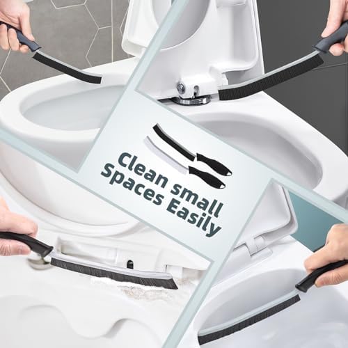 TQRR 2 Pcs Toilet Scrubber Brush, Bathroom Cleaning Brush with Hanging Hole - Image 2