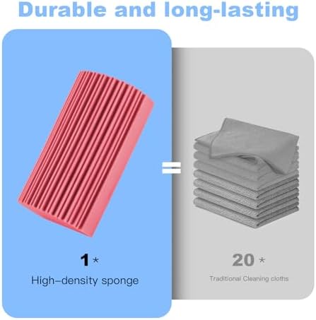 4 Pack Damp Clean Duster Sponge, Magic Sponge Eraser for Household Cleaning, Reusable Dusters Cleaning Supplies for Housekeeping, Dish, Blinds, Glass, Baseboards,Window Track Grooves and Faucets - Image 2