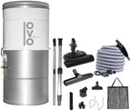 OVO 700 Airwatts Large and Powerful Central Vacuum System, Hybrid Filtration (with or Without Disposable Bags) 25L or 6.6 Gal, 35ft Carpet Deluxe Accessory Kit Included by OVOcentralvacuum