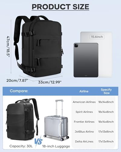 coofay Vacuum Backpack Travel with Pump Vacpack Travel Backpack with Vacuum System Mochila de Viaje Compresion al Vacio Easyvacpack Airbag Backpacks for Traveling Carry on Luggage - Image 5