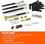Gomake 4" Wide Razor Blade Scraper Tool with Adjustable 16''-58"(1.3ft -4.8ft) Long Handle, 20PCS Extra Metal Blades, Cleaning Glass Wall Scraper, Painting stripping tools, Tile, Floors, Walls - Image 2