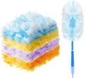 Vesici 50 Pcs Duster Refills Compatible with Swiffer Dusters Bulk Disposable Replacement Thickened with 1 Handle Heavy Duty for Cleaning, Office (Yellow,Blue,Orange,Purple) by Vesici