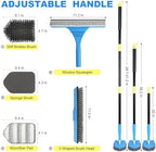Tile Tub Scrubber Brush with 5 Different Function Cleaning Heads and 51" Extendable Long Handle Non Scratch Shower Scrubber for Cleaning Bathroom Kitchen Toilet Wall Bathtub - Image 2