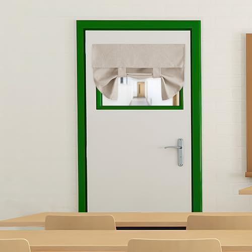 RYB HOME Classroom Door Window Cover, Privacy Sunlight Shades for Classroom Windows and Doors Cover Lockdown Shades, Room Darkening Design Blocks Views, W 24 x L 18, 1 Panel, Khaki - Image 2