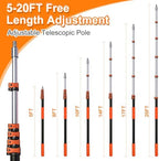 26FT Window Washing Kit, Squeegee with Telescopic Extension Pole - Image 4