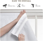 RYB HOME No Drill Blackout Roman Shade, Cordless Magnetic Faux Linen Roman Window Shades for Indoor Windows, French Doors and Bedroom, Washable, White, W26 x H64, 1 Panel - Image 4