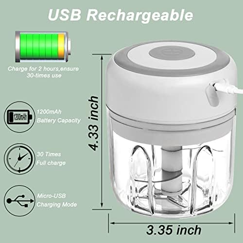 Electric Garlic Chopper, 250ML Vegetable Chopper, Food Chopper - Image 3