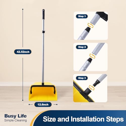 Yocada Large Commercial Dustpan with Comb, Upright Heavy Duty Dust Pan - Image 3