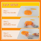 10Pcs Reusable Duster Refill Compatible with Swiffer Hand Duster +1 Handle, 360 Heavy Duty Duster Refills for Cleaning, Office, Ceiling Fan (10PCS+1Handle) - Image 7
