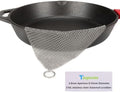 Cast Iron Cleaner & Chainmail Skillet Scrubber - 40''x40'' 3.8mm Small Ring, 316L Stainless Steel Interlocking Mesh Sheet, Flexible Chainmail Panel, Fine Linked Ring Fabric, Woven Ring Net by Taspooke