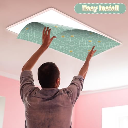 6pcs Classroom Fluorescent Magnetic Light Covers,2x4 FT Geometric - Image 4