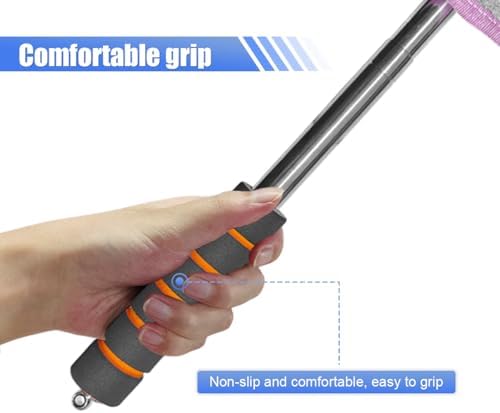 Car Windshield Cleaner Tool, Retractable Rearview Mirror Brush with Extendable Handle, Microfiber Window Washing Pad, Portable Auto Glass Wiper for Car Home Office(Pink) - Image 4