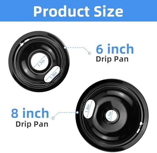 1 Large and 3 Small Stove Drip Pans for GE Electric Stove Top, Set of 4 - Image 5