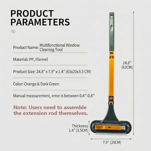 3 in 1 Window Squeegee for Home, 2-Way Brush Window Cleaning Tool with TPR Soft Rubber Squeegee for Cleaning Screens, Glass & Window Tracks - Image 7