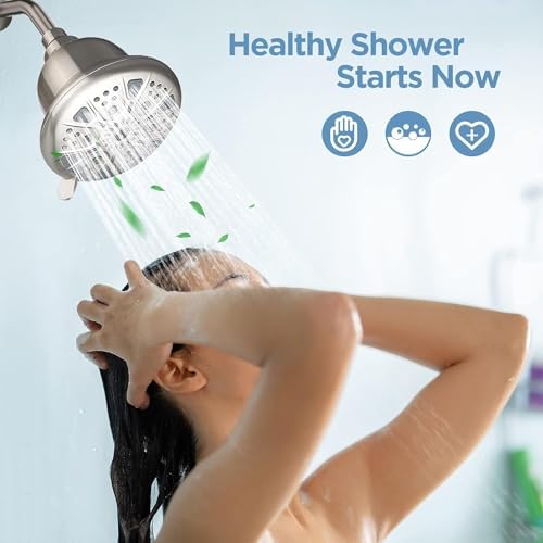 Filtered Shower Head with Upgraded Activated Carbon Filter - High Pressure Shower Head with Hard Water Softener - 7 Settings Bathroom Rain Showerhead to Remove Chlorine and Heavy Metals - Image 7