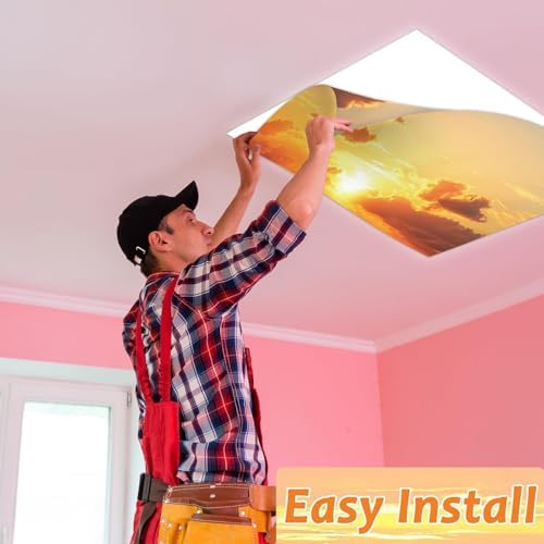 8 Pcs Fluorescent Light Covers with 80 Magnets Decorative for Classroom Ceiling Light 4 x 2 Feet Magnetic Light Covers Filter Easy Install for Office Hospitals & Home Drop Ceiling Supplies (Sunrise) - Image 5