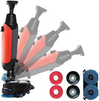 Commercial Floor Scrubber and Carpet Extractor, Self-Propelled 18”, 36V/10.5Ah Cordless with 80 Min Run, 1.7Gal Large Waste Tank 116x45x36cm Red by Unknown