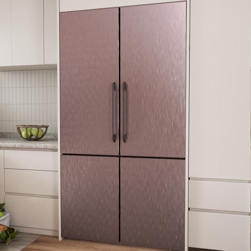 CRE8TIVE Rose Gold Stainless Steel Contact Paper for Appliances 12"x354" Brushed Metallic Peel and Stick Wallpaper Self Adhesive Heat Resistant Stainless Steel Wallpaper for Kitchen Refrigerator Stove - Image 3