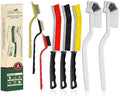 8 Pcs Crevice Cleaning Brush Set Hard Bristle Tools for Narrow Spaces by Solvra