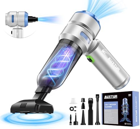 Handheld Cordless Car Vacuum|3 in 1 15000PA Mini Cleaner,120W High Power Brushless Motor,Super Suction Power Vacuums with Type-C Data Cable, Small Portable and Rechargeable Cleaner (Sliver) by NEWHOUSEHOLDTOOLECOLOGY