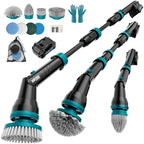 Alloyman 1200RPM Electric Spin Scrubber, 20V Replaceable Battery, Shower Cordless Cleaning Brush, Power Scrubber for Cleaning with 8 Brushes for Bathtub/Tub/Tile/Floor by ALLOYMANProfessionalTools