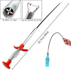 Flexible Drain Clog Remover Tool, Extra Long Plumbing Snake Hair Catcher with 4-Prong Grabber Claw, Heavy-Duty Spring Reacher for Kitchen Sink, Bathroom Tub, Sewer & Dropped Items (24 inch) - Image 2