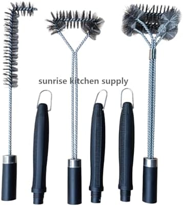SUNRISE Fryer Brush with Long Handle (Stainless Steel with Plastic Handle, L, Single, and Double Brush) - Image 3