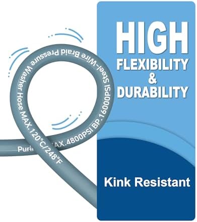 10FT Pressure Washer Whip Hose 3/8'' ID. - Image 5