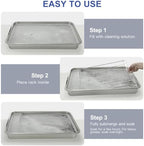 LANMU Stainless Steel Oven Rack Cleaning Tray, Large Capacity Soaking Tray for Grill Grates, Roasting Pans, Cooling Racks, Air Fryer Parts and More, Reusable & Leak-proof Oven Shelf Cleaning Tool - Image 6