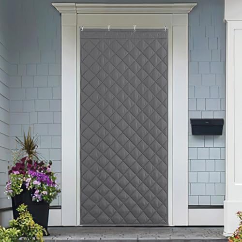 NICETOWN Thermal Insulated Door Curtain Temporary Door 38"x84" Cold Resistant Cover with 3 Hanging Ways, Energy Saving for Winter Indoor & Outdoor Use, 1 Panel, Grey - Image 6