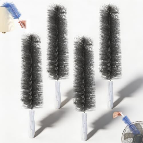 Bendable Microfiber Duster, Reusable Dust Remover, 2027 New Fan Cleaning Brush Washable ldeal for Electric Fans Air Conditioning, Home Car Vents, Curtain (Gray*4) by Unknown