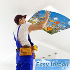 8 Pcs Fluorescent Light Covers with 80 Magnets Decorative for Classroom Ceiling Lights 4 x 2 Feet Magnetic Light Cover Filter Easy Install for Office Hospitals Drop Home Ceiling Supplies (Flower) - Image 5