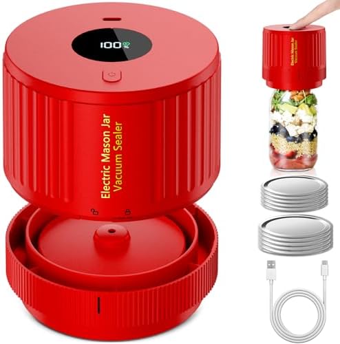 LOVE MOMENT Electric Mason Jar Vacuum Sealer Kit - Red by LOVEMOMENT