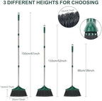 4 PCS Heavy Duty Broom Outdoor/Indoor Commercial Broom with 61" Long Handle,Perfect for Home Garage Kitchen Office Lobby Room Floor,Black and Green - Image 4