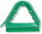 SPARTA Plastic Commercial Grout Brush, Triangle-Shaped Scrub Brush with Scraper and Two Threaded Holes for Attaching Handle (Sold Separately), 9 x 7 x 7 Inches, Green - Image 3